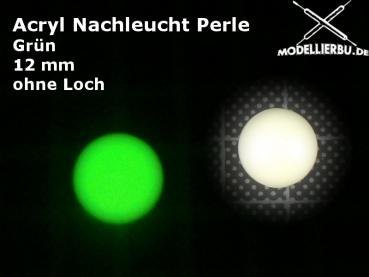 12mm Acryl Nachleuchtperle Grün