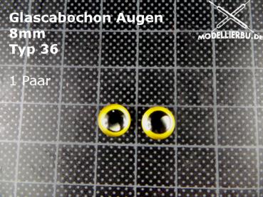 Glascabochon Augen 8 mm Typ 36