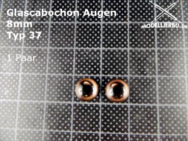 Glascabochon Augen 8 mm Typ 37