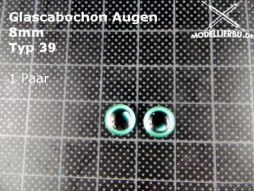 Glascabochon Augen 8 mm Typ 39