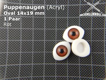 Puppenaugen Oval 14x19 mm Acryl (Rot)