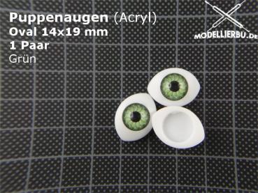 Puppenaugen Oval 14x19 mm Acryl (Grün)