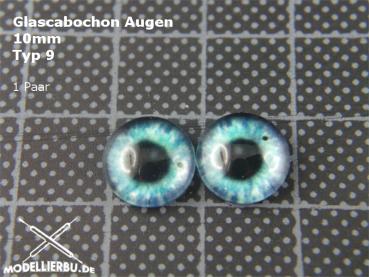 Glascabochon Augen 10 mm Typ 9