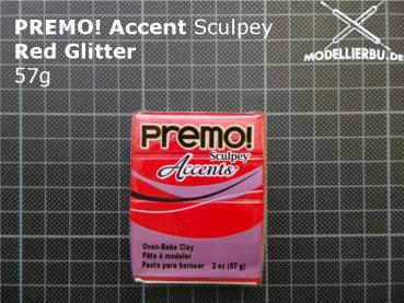 PREMO! Accents Modelliermasse 57g Block 5051 Red Glitter