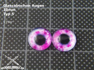 Glascabochon Augen 10 mm Typ 5