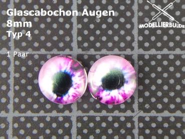 Glascabochon Augen 8 mm Typ 4