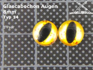 Glascabochon Augen 8 mm Typ 14