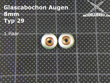 Glascabochon Augen 8 mm Typ 29