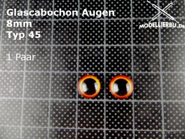 Glascabochon Augen 8 mm Typ 45