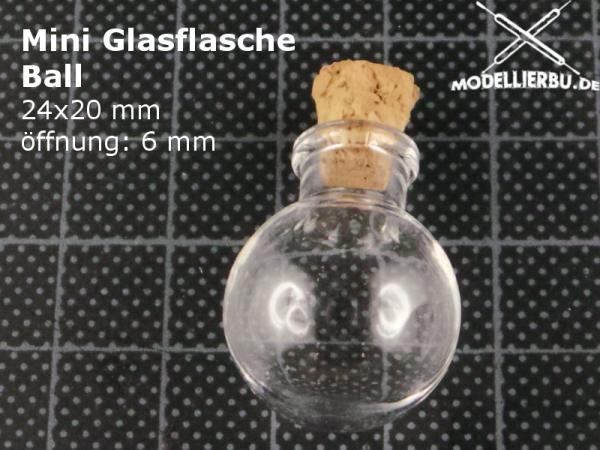 Glasflasche Ball mit Korken