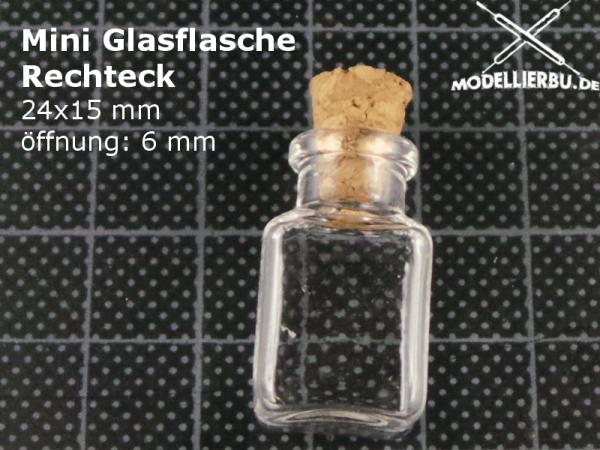 Glasflasche Rechteck mit Korken