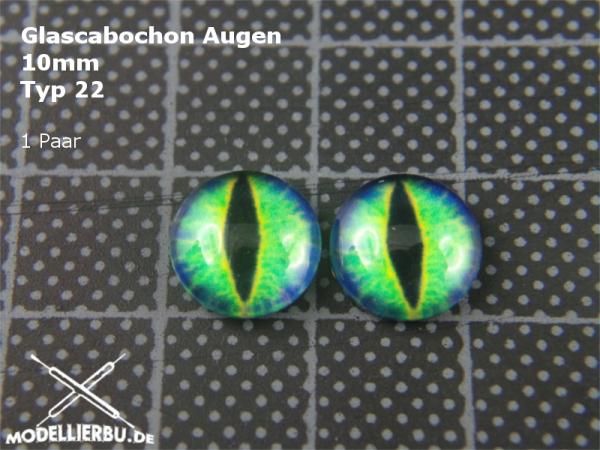 Glascabochon Augen 10 mm Typ 22