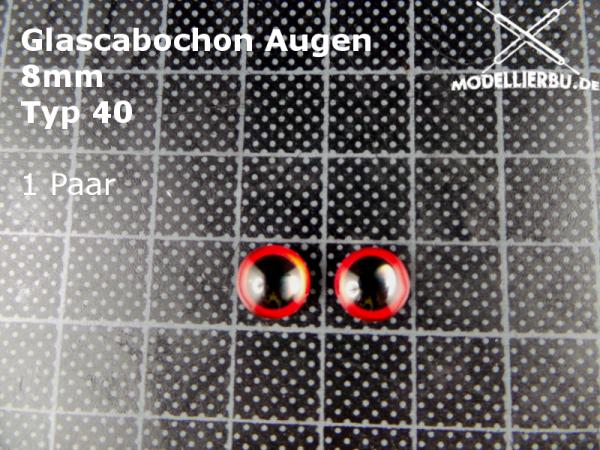 Glascabochon Augen 8 mm Typ 40