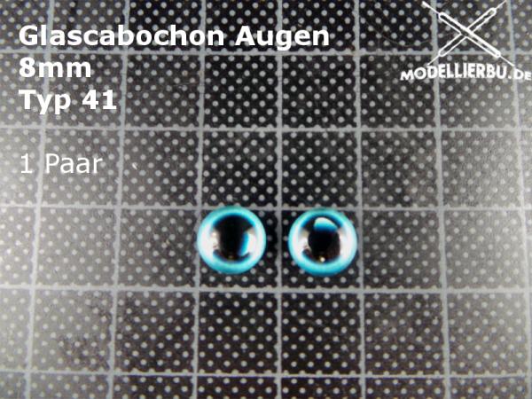 Glascabochon Augen 8 mm Typ 41