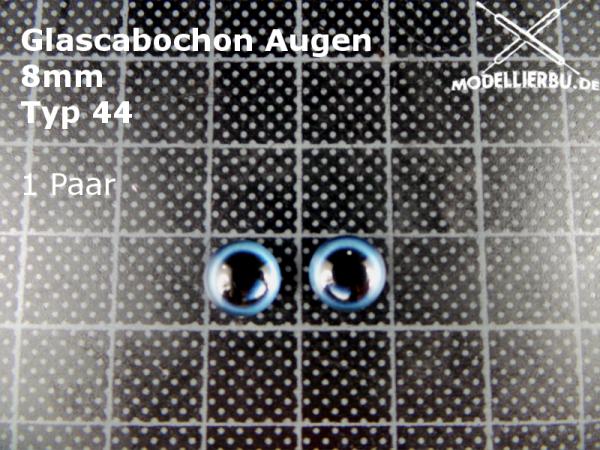 Glascabochon Augen 8 mm Typ 44
