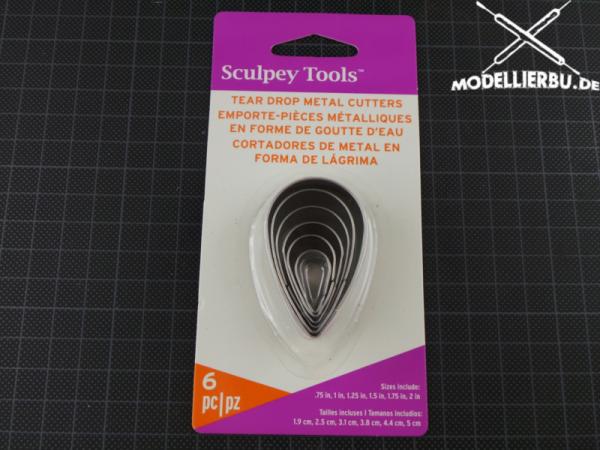 Sculpey Tools Tear Drop Metal Cutters 6 stk