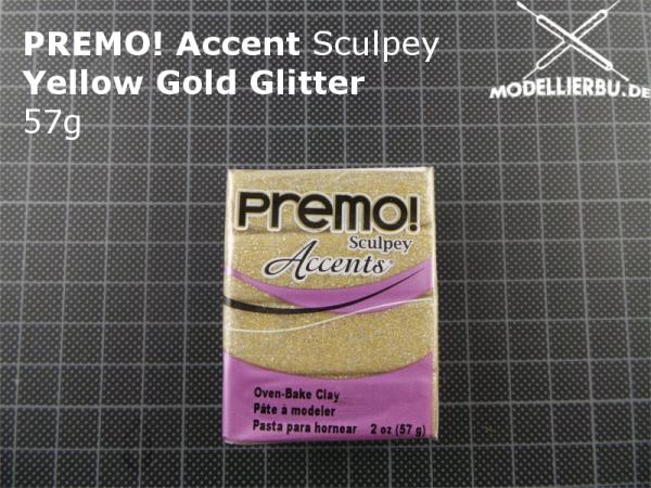 PREMO! Accents Modelliermasse 57g Block 5147 Yellow Gold Glitter