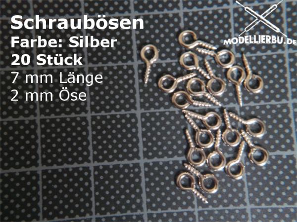 Schraubösen Silber 7mm 20 Stück