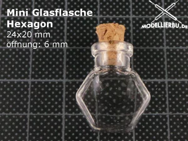 Glasflasche Hexagon mit Korken