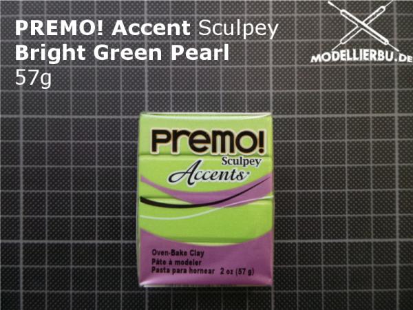 PREMO! Accents Modelliermasse 57g Block 5035 Bright Green Pearl