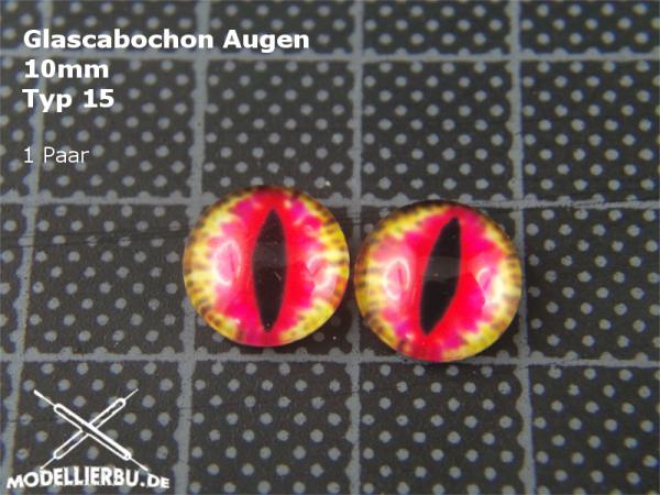 Glascabochon Augen 10 mm Typ 15
