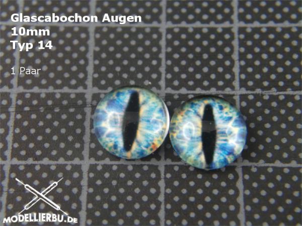 Glascabochon Augen 10 mm Typ 14