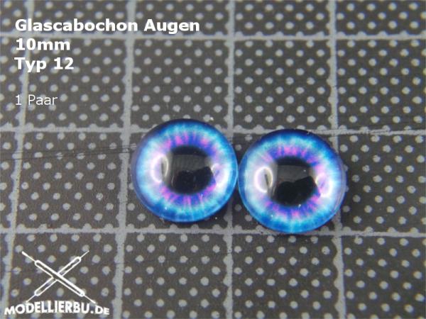 Glascabochon Augen 10 mm Typ 12