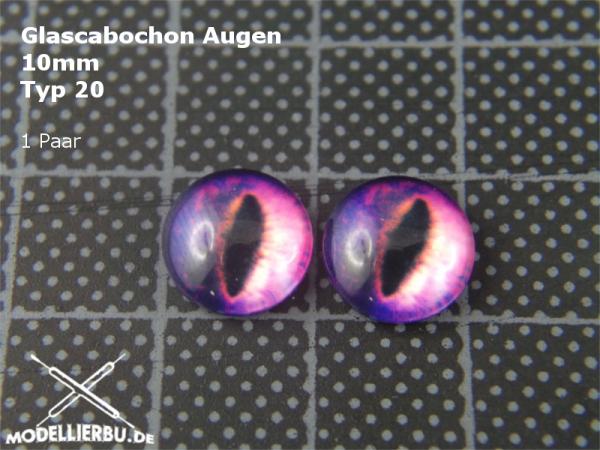 Glascabochon Augen 10 mm Typ 20