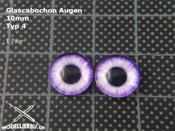 Glascabochon Augen 10 mm Typ 4