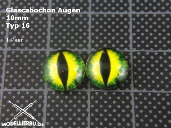 Glascabochon Augen 10 mm Typ 16