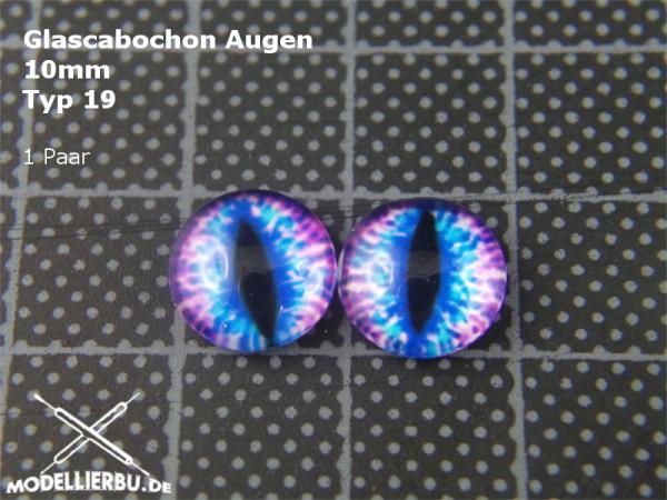 Glascabochon Augen 10 mm Typ 19
