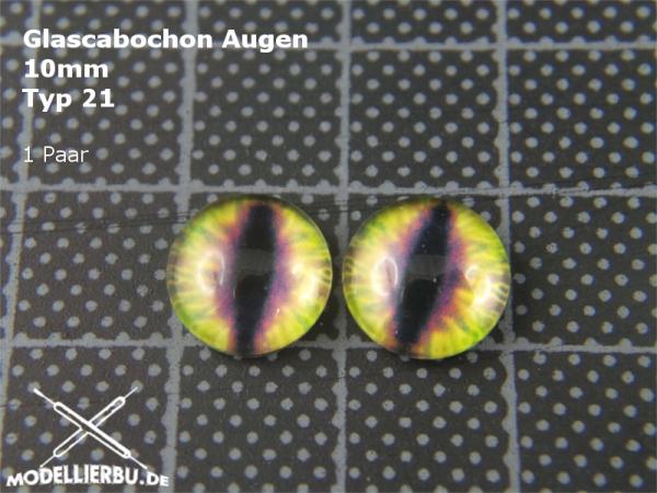 Glascabochon Augen 10 mm Typ 21