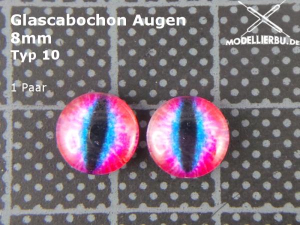 Glascabochon Augen 8 mm Typ 10