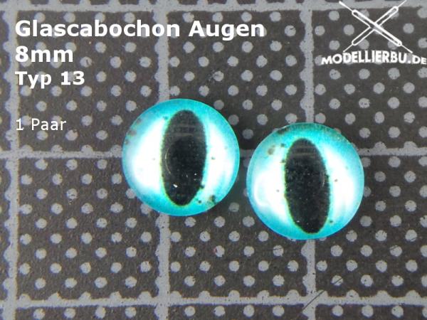 Glascabochon Augen 8 mm Typ 13