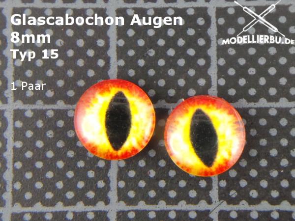 Glascabochon Augen 8 mm Typ 15