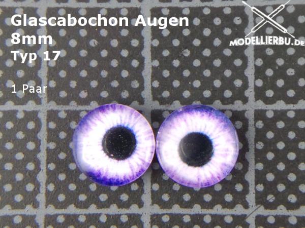 Glascabochon Augen 8 mm Typ 17