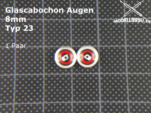 Glascabochon Augen 8 mm Typ 23