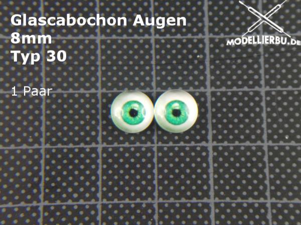 Glascabochon Augen 8 mm Typ 30